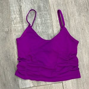 Good Karma Ruched Crop Top—Vivid Violet